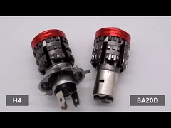 Großhandel Super Bright Motorrad Scheinwerfer H4 BA20D LED Low/High beam Engel Auge Teufel Auge Licht für