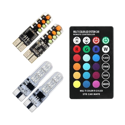 kaufen Helligkeit Neuer Typ Auto Innenraum Led-Glühlampe T10 5050 6SMD RGB Farbe Mit RGB Mit Fernbedienung Stroboskop-Blitzlichter online manufacture