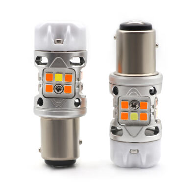 kaufen Newest Innovative T3 Dual Color Switchback CANBUS LED Bulb 1157 BAY15D With 1200LM Anti Hyper Flash Amber Turn Signal Light and White DRL online manufacture