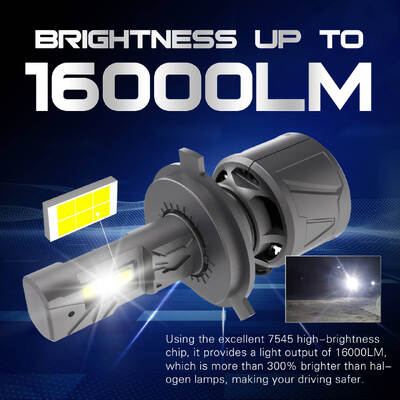 kaufen Superhelle F12 LED-Scheinwerfer H4 H7 H11 9005 9006 5202 für Auto-LED-Leuchten mit GC 7545 Chips Lüfter 16000LM 60W online manufacture