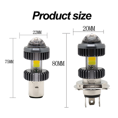Motorrad geführte Doppelfarbe 20W Mini Fog Driving Lights Bulbs des Scheinwerfer-Birnen-Projektor-H4 BA20D