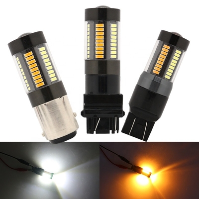 LED-Bremsblinker-Lichter 1157 Berg- und Talbahn 3157 7443 4014 weiße gelbe 12V der Doppelfarbe66smd
