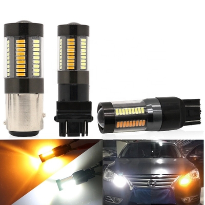 LED-Bremsblinker-Lichter 1157 Berg- und Talbahn 3157 7443 4014 weiße gelbe 12V der Doppelfarbe66smd