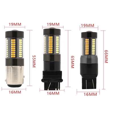LED-Bremsblinker-Lichter 1157 Berg- und Talbahn 3157 7443 4014 weiße gelbe 12V der Doppelfarbe66smd