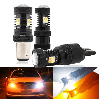 Doppelfarbweiße gelbe 12V Talbahn-LED Bremsblinker-Lichter 1157 3157 7443 3030 16SMD