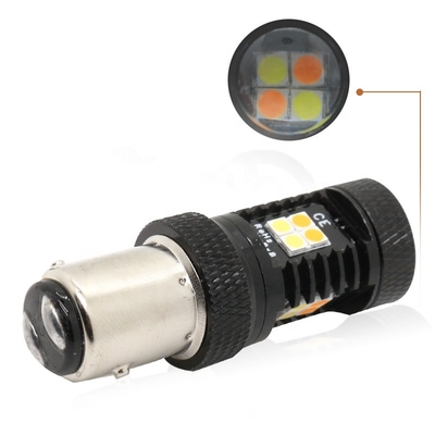Doppelfarbweiße gelbe 12V Talbahn-LED Bremsblinker-Lichter 1157 3157 7443 3030 16SMD