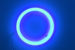 Baumwollheller Pfeiler führte ROTEN BLAUEN Nebelscheinwerfer 12-18V 60MM Angel Eyes Car Headlight Apertures 70MM 80MM