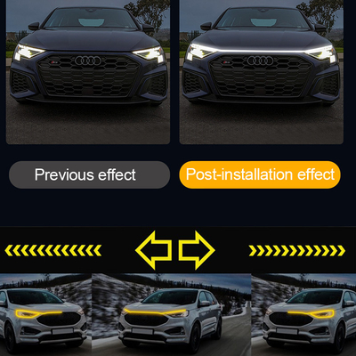 12V DIY Autohaube Flexible Led Streifenlicht Weiß Tageslicht Lauflichter Dekoration Hintergrundlicht Lange Auto Atmosphäre Lampe