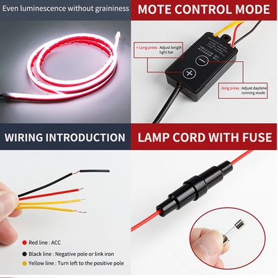 12V DIY Autohaube Flexible Led Streifenlicht Weiß Tageslicht Lauflichter Dekoration Hintergrundlicht Lange Auto Atmosphäre Lampe