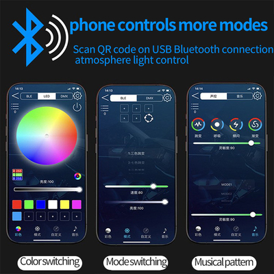 DC5V-12V RGB LED Auto Innenarchitektur Atmosphäre Licht Akryl APP Steuerung Versteckter Stil