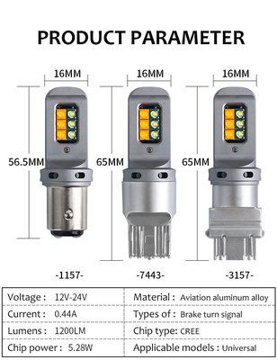 Langlebige 5W LED-Bremsschaltlampen mit 1156 Universal 12smd LED-Glühlampen 1156 P21W BA15S PY21W 3157 7443 Canbus