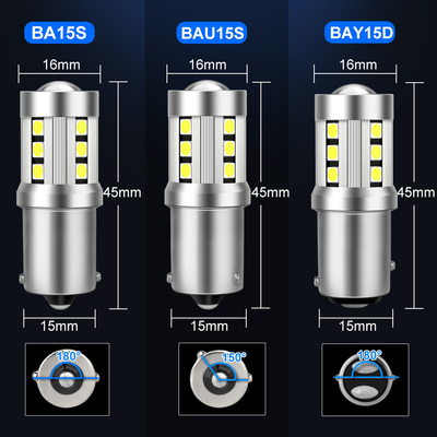 Universelle weiße LED-Auto-Bildwerfer1156 1157 3030 15SMD LED-Glühlampe Weiß gelb Canbus Kennzeichen Innenbereich Led