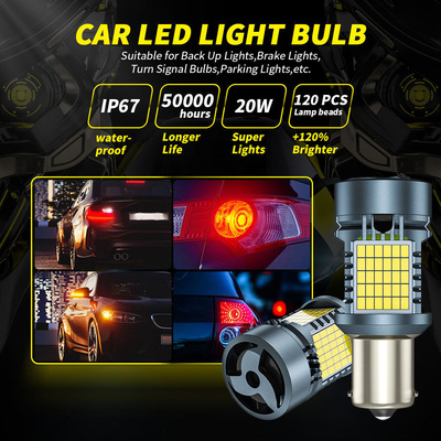 LED-Glühlampe mit Canbus 2016 120SMD T20 1156 1157 3156 3157 LED-Schaltsignal Bremsleuchten mit Lüfter-Autolampe