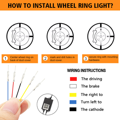RGB SMD 5050 LED-Streifen IP67 Wasserdicht LED-Autosrad Hub Farblicht RGB-Rad-Lichter für Felgen mit App Control