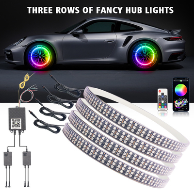 RGB SMD 5050 LED-Streifen IP67 Wasserdicht LED-Autosrad Hub Farblicht RGB-Rad-Lichter für Felgen mit App Control
