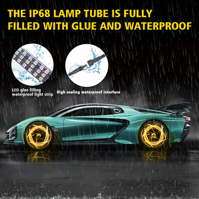 RGB SMD 5050 LED-Streifen IP67 Wasserdicht LED-Autosrad Hub Farblicht RGB-Rad-Lichter für Felgen mit App Control