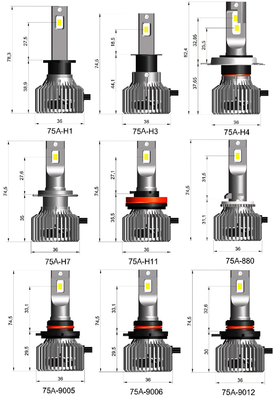 Automobil-LED Scheinwerfer H1 H3 H4 H7 H11 9005 O3 12V 55W 12000 Lumen-9006 D2H geführte Scheinwerfer-Birne