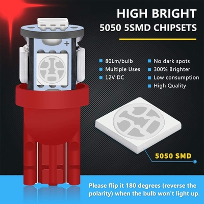 194 Automobil-LED-Glühlampen 6500K zwängen T10 SMD 5050 abbricht